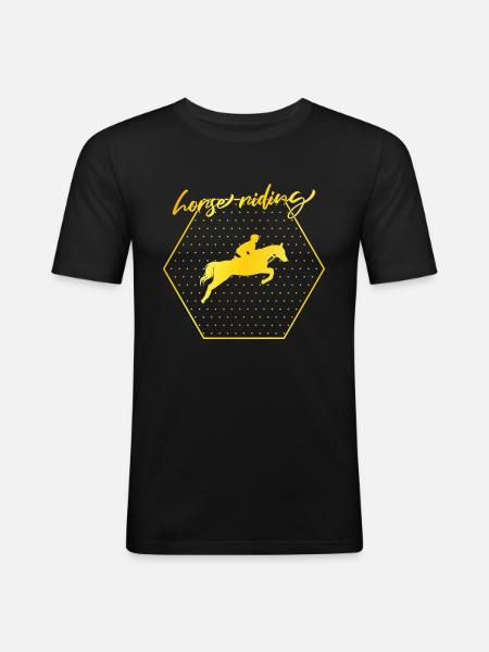 Équitation - T-shirt près du corps Homme - noir