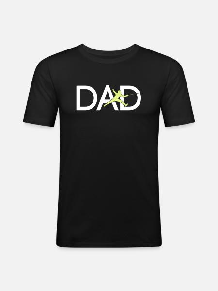 Fechten Papa - Männer Slim Fit T-Shirt - Schwarz