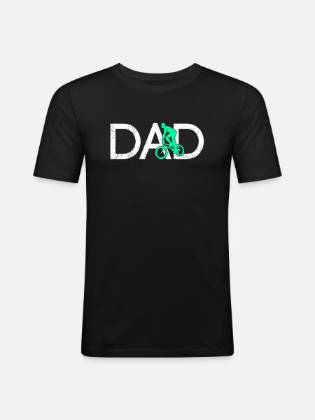 bmx Papa - Männer Slim Fit T-Shirt - Schwarz