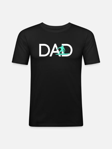 Papa surfeur - T-shirt près du corps Homme - noir