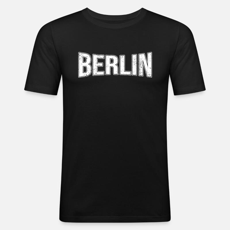 Berlin - Männer Slim Fit T-Shirt - Schwarz