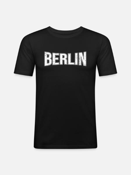 Berlin - T-shirt près du corps Homme - noir