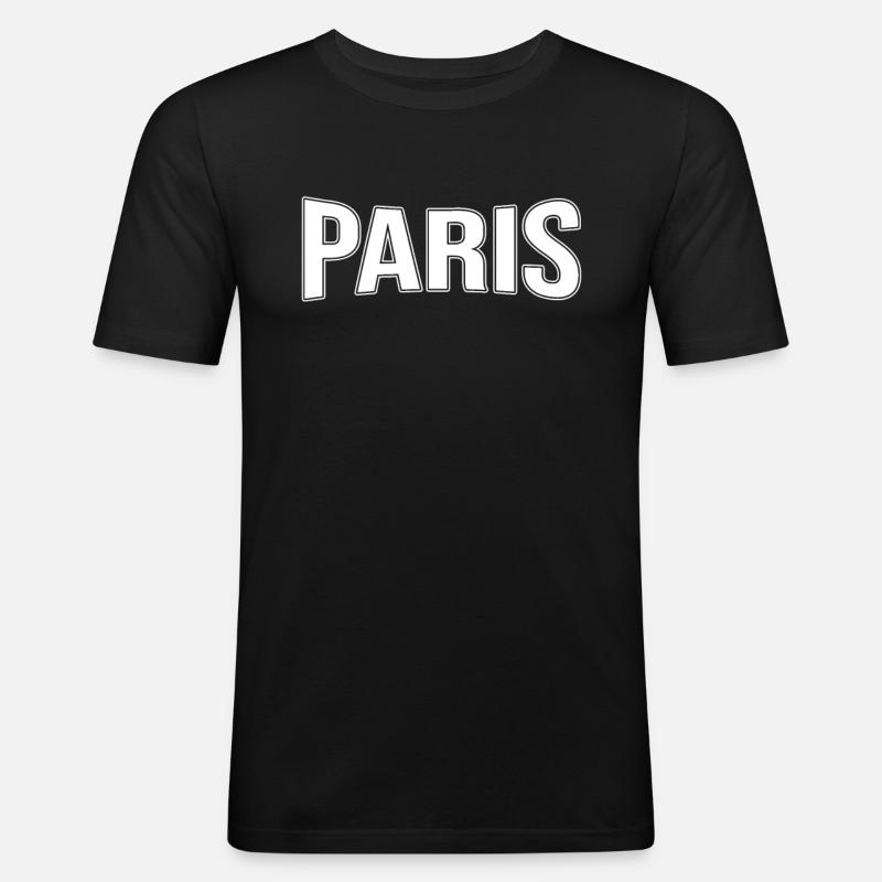 Paris - Männer Slim Fit T-Shirt - Schwarz