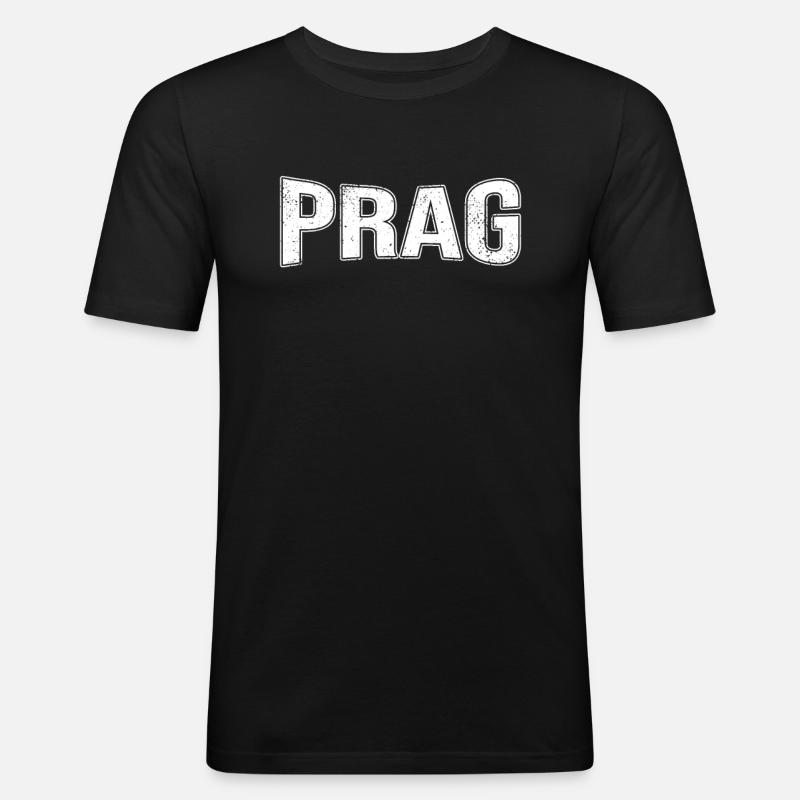 Prag - Männer Slim Fit T-Shirt - Schwarz