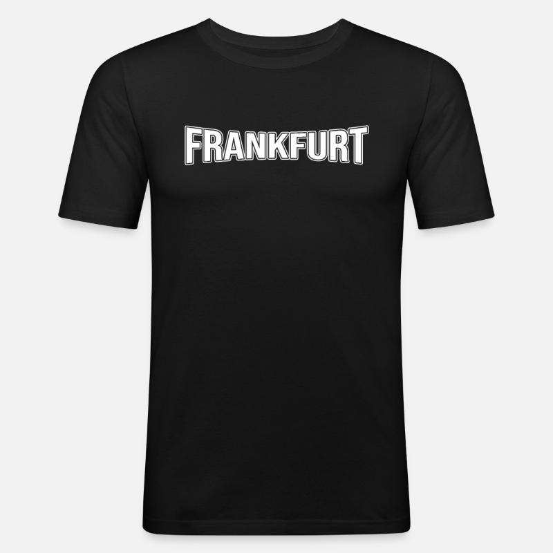 Frankfurt - Männer Slim Fit T-Shirt - Schwarz