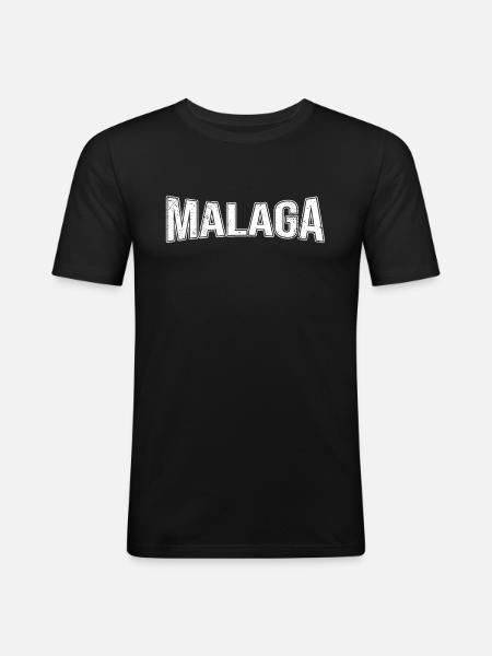 Malaga - Männer Slim Fit T-Shirt - Schwarz