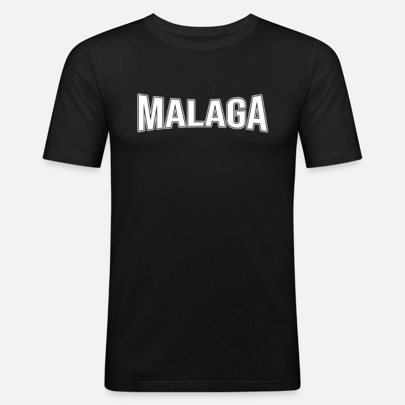 Malaga - Männer Slim Fit T-Shirt - Schwarz