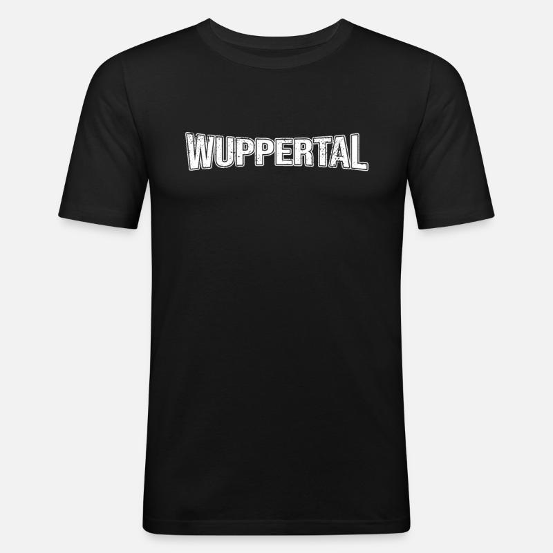 Wuppertal - Männer Slim Fit T-Shirt - Schwarz
