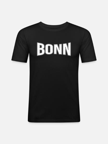 Bonn - T-shirt près du corps Homme - noir