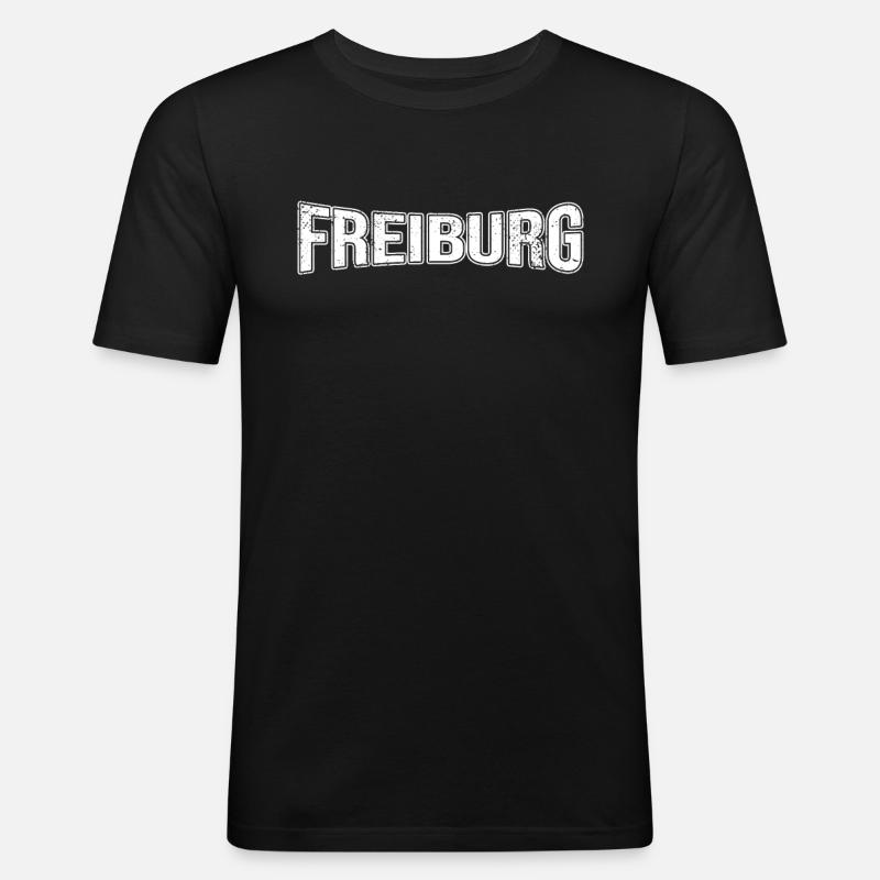 Freiburg - Männer Slim Fit T-Shirt - Schwarz