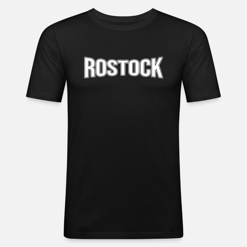 Rostock - Männer Slim Fit T-Shirt - Schwarz