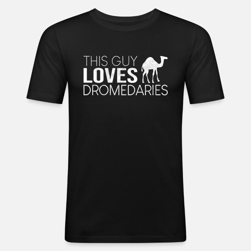 This guy likes dromedaries - Men's Slim Fit T-Shirt - black