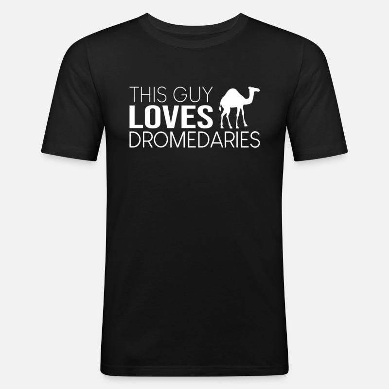 This guy likes dromedaries - Men's Slim Fit T-Shirt - black