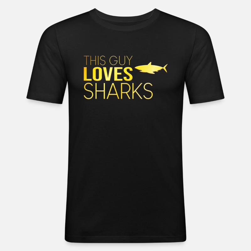 Typ Hai Spruch - Männer Slim Fit T-Shirt - Schwarz