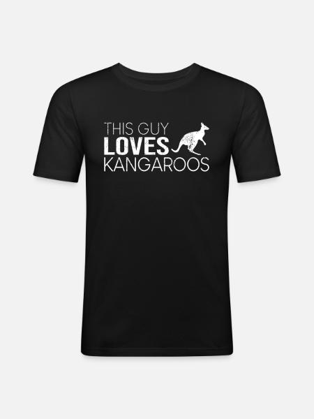 Typ Känguru Spruch - Männer Slim Fit T-Shirt - Schwarz