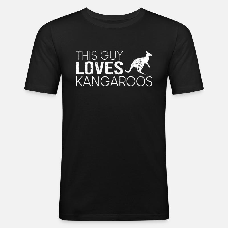 Typ Känguru Spruch - Männer Slim Fit T-Shirt - Schwarz