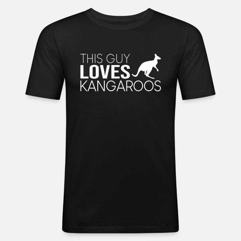Typ Känguru Spruch - Männer Slim Fit T-Shirt - Schwarz