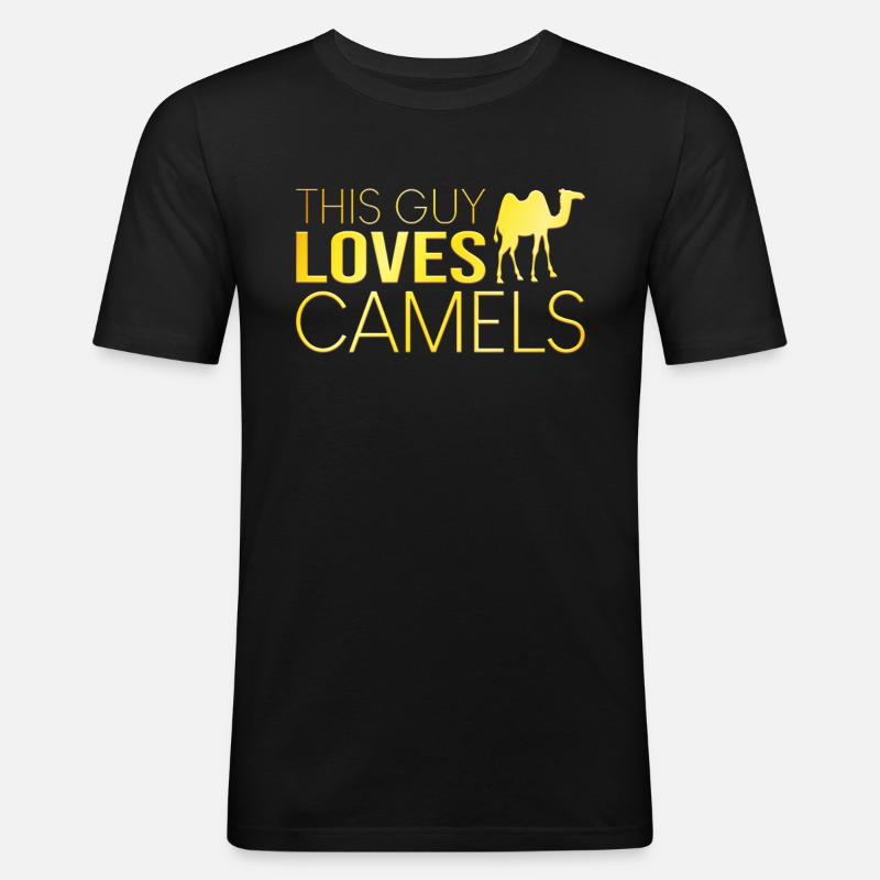 Typ Kamel Spruch - Männer Slim Fit T-Shirt - Schwarz