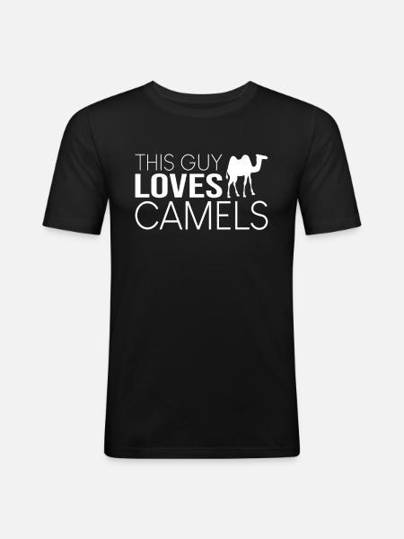 Typ Kamel Spruch - Männer Slim Fit T-Shirt - Schwarz