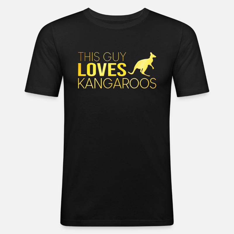 Typ Känguru Spruch - Männer Slim Fit T-Shirt - Schwarz