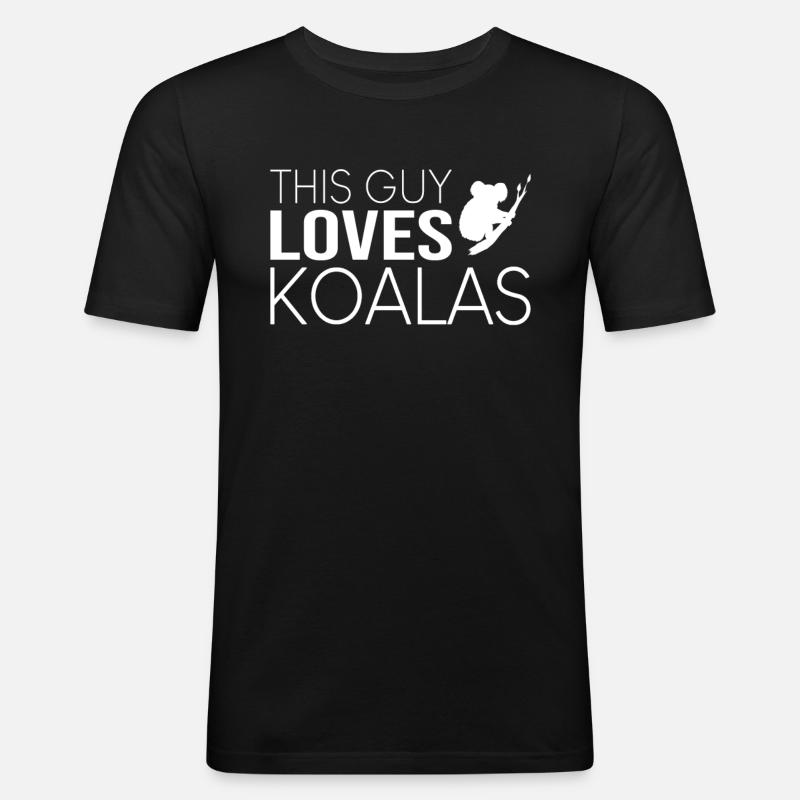 Typ Koala Spruch - Männer Slim Fit T-Shirt - Schwarz