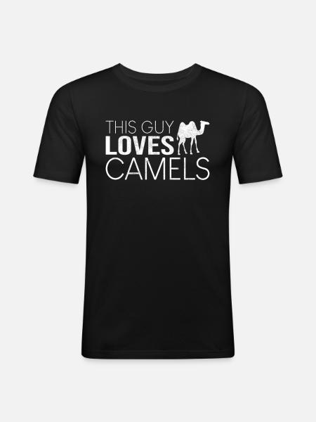 Typ Kamel Spruch - Männer Slim Fit T-Shirt - Schwarz