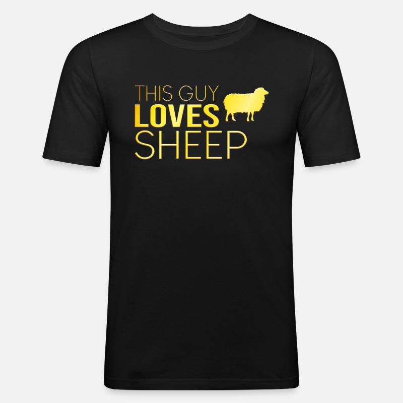 Typ Schaf Spruch - Männer Slim Fit T-Shirt - Schwarz