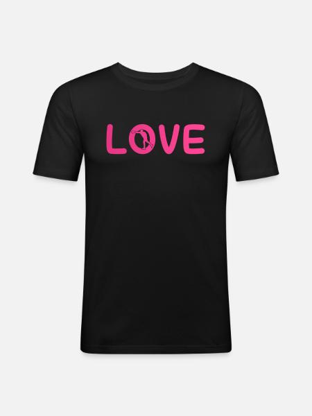 Boxe Amour - T-shirt près du corps Homme - noir
