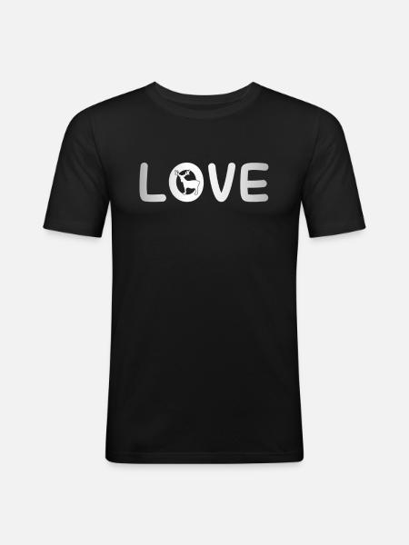 Amour de l’orignal - T-shirt près du corps Homme - noir