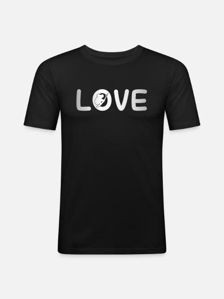 Koala Liebe - Männer Slim Fit T-Shirt - Schwarz