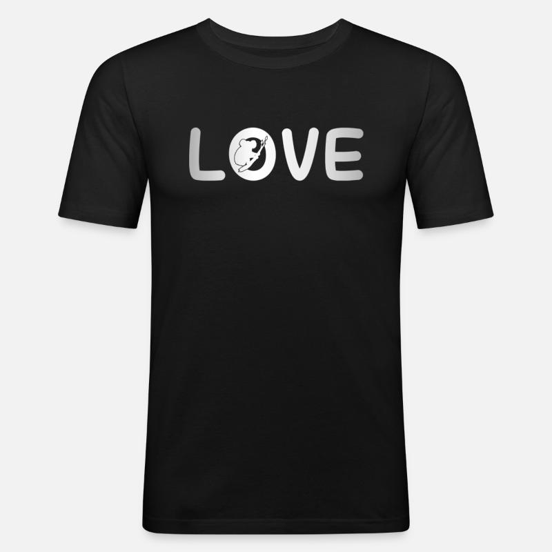 Koala Liebe - Männer Slim Fit T-Shirt - Schwarz