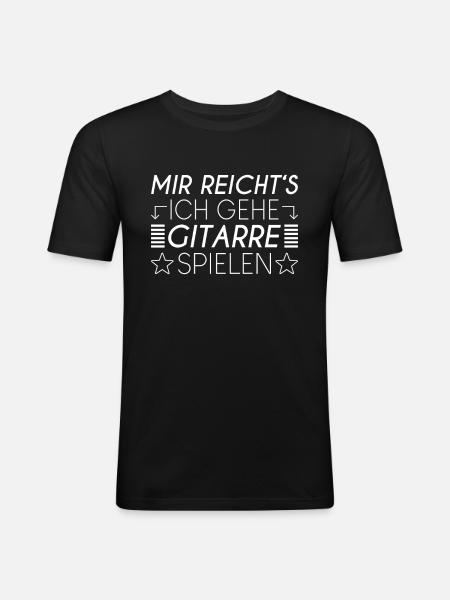 Gitarre Spruch - Männer Slim Fit T-Shirt - Schwarz