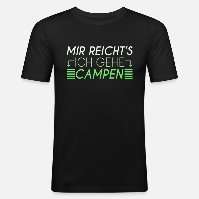 Camping Spruch - Männer Slim Fit T-Shirt - Schwarz