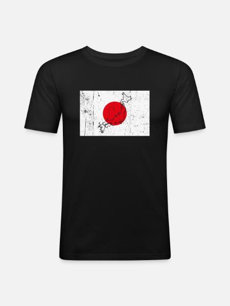 Japan Flag - Men's Slim Fit T-Shirt - black