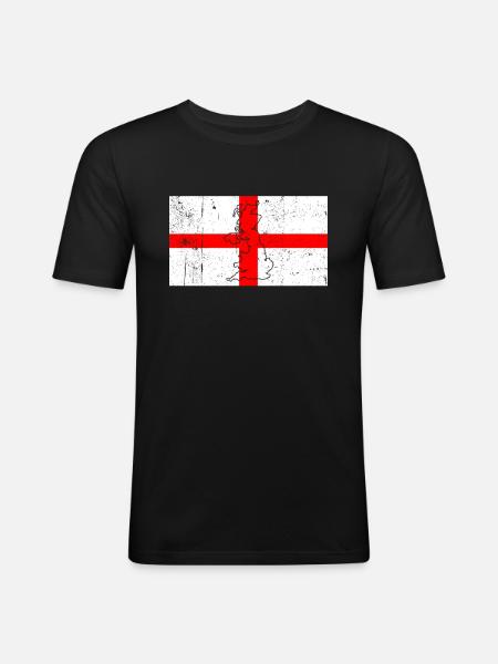Drapeau de l’Angleterre - T-shirt près du corps Homme - noir