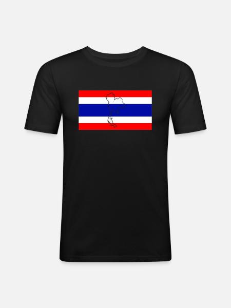 Thailand Flag - Men's Slim Fit T-Shirt - black