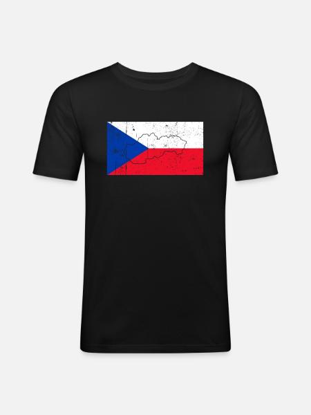 Drapeau de la République tchèque - T-shirt près du corps Homme - noir