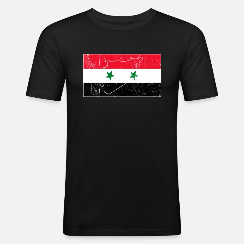 Irak Flagge - Männer Slim Fit T-Shirt - Schwarz