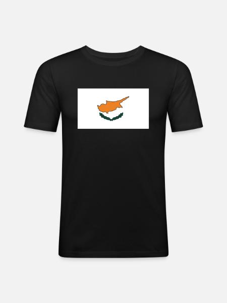 Cyprus Flag - Men's Slim Fit T-Shirt - black