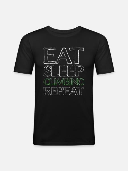 Eating Sleep Climbing - Men's Slim Fit T-Shirt - black