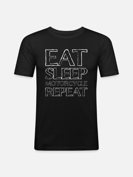 Eating Sleep Motorcycle - Men's Slim Fit T-Shirt - black