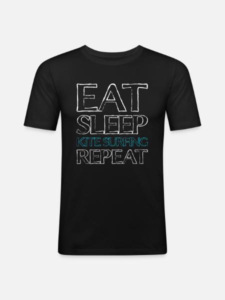 Nourriture Sleep Kiting - T-shirt près du corps Homme - noir