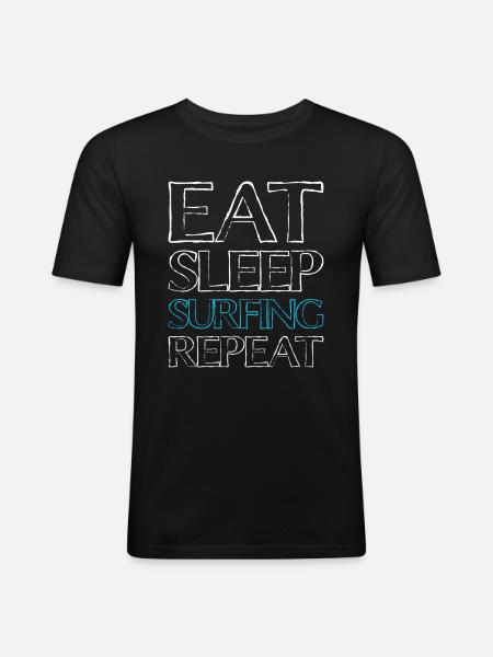 Eating Sleep Surfing - Men's Slim Fit T-Shirt - black