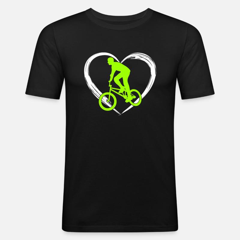 bmx love - Männer Slim Fit T-Shirt - Schwarz