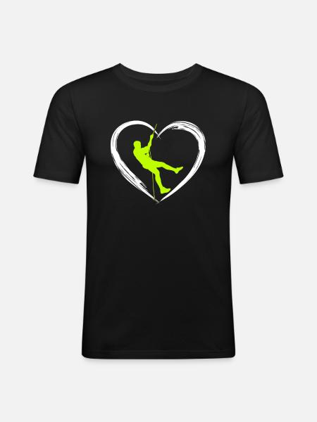 mountaineering love - Men's Slim Fit T-Shirt - black