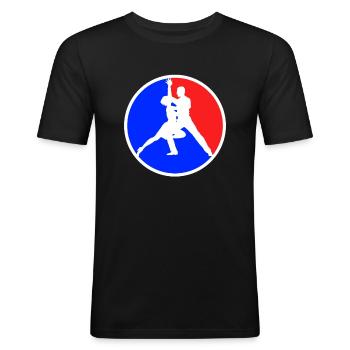 Logo de danse - T-shirt près du corps Homme - noir - Devant - Nik (191cm)