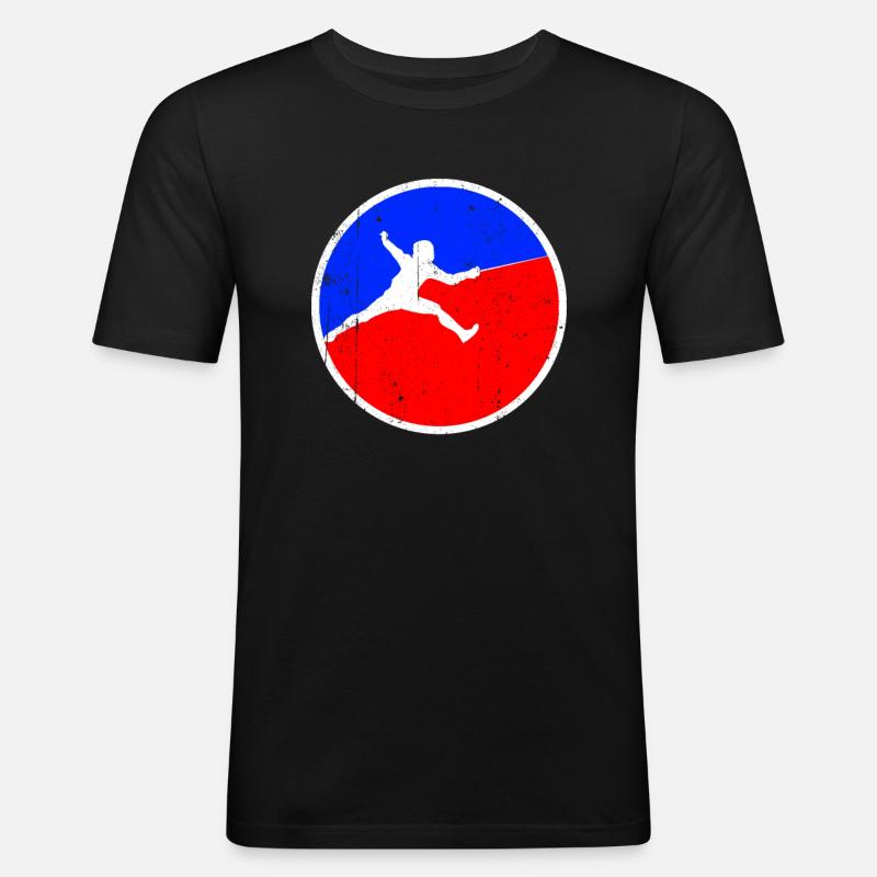 Fechten Logo - Männer Slim Fit T-Shirt - Schwarz