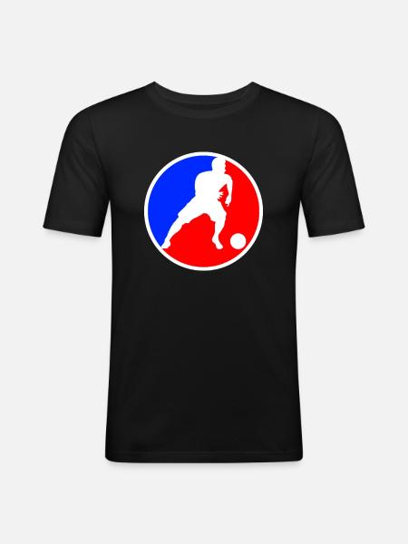 Fußball Logo - Männer Slim Fit T-Shirt - Schwarz
