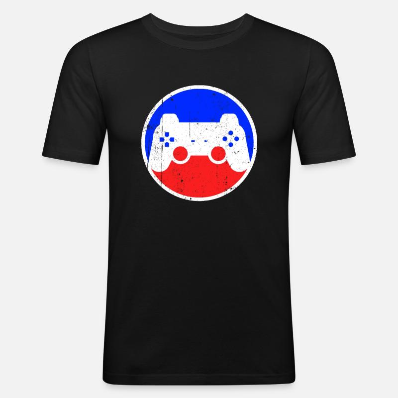 Gaming Logo - Männer Slim Fit T-Shirt - Schwarz
