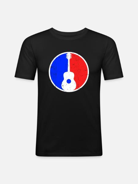 Guitar Logo - Men's Slim Fit T-Shirt - black
